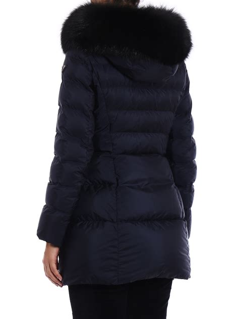 prada blue fox coat|prada wool winter jacket.